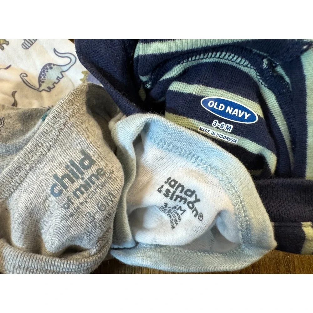 Baby Boy 3/6 Months Long Sleeved Rompers Outfits Pants Sleep And Play Lot Stripe